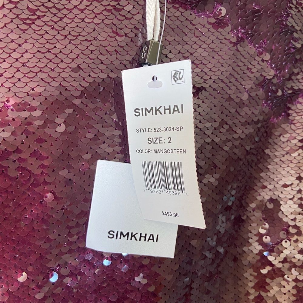 NWT Simkhai Amrita Midi Purple Skirt Sequin Embellishment High Waist Size 0 - Picture 17 of 17